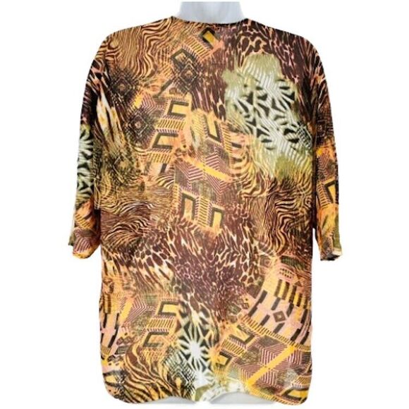 ND New Directions S Sheer Open Front Top Colorful Mixed Animal Print - Picture 3 of 5